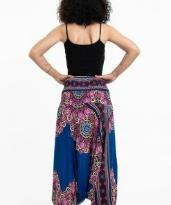 HaremPants.com Peony Mandalas Jumpsuit Harem Pants In Blue