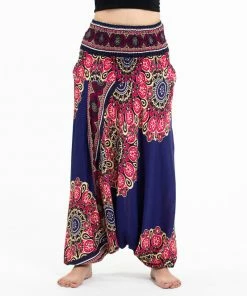 HaremPants.com Peony Mandalas Jumpsuit Harem Pants In Indigo
