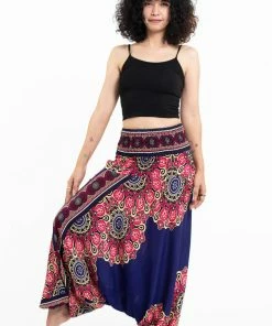 HaremPants.com Peony Mandalas Jumpsuit Harem Pants In Indigo
