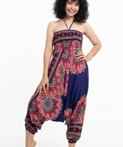HaremPants.com Peony Mandalas Jumpsuit Harem Pants In Indigo