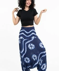 HaremPants.com Tie Dye Jumpsuit Harem Pants In Indigo Women's