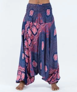 HaremPants.com Mandala Elephant Jumpsuit Elephant Pants In Blue