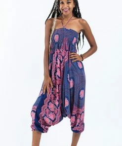 HaremPants.com Mandala Elephant Jumpsuit Elephant Pants In Blue
