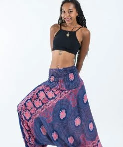 HaremPants.com Mandala Elephant Jumpsuit Elephant Pants In Blue