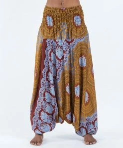 HaremPants.com Mandala Elephant Jumpsuit Elephant Pants In Bronze