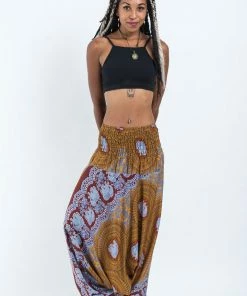 HaremPants.com Mandala Elephant Jumpsuit Elephant Pants In Bronze 12 HaremPants.com Mandala Elephant Jumpsuit Elephant Pants In Bronze