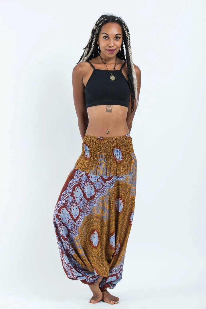 HaremPants.com Mandala Elephant Jumpsuit Elephant Pants In Bronze 7 HaremPants.com Mandala Elephant Jumpsuit Elephant Pants In Bronze