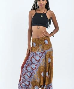 HaremPants.com Mandala Elephant Jumpsuit Elephant Pants In Bronze