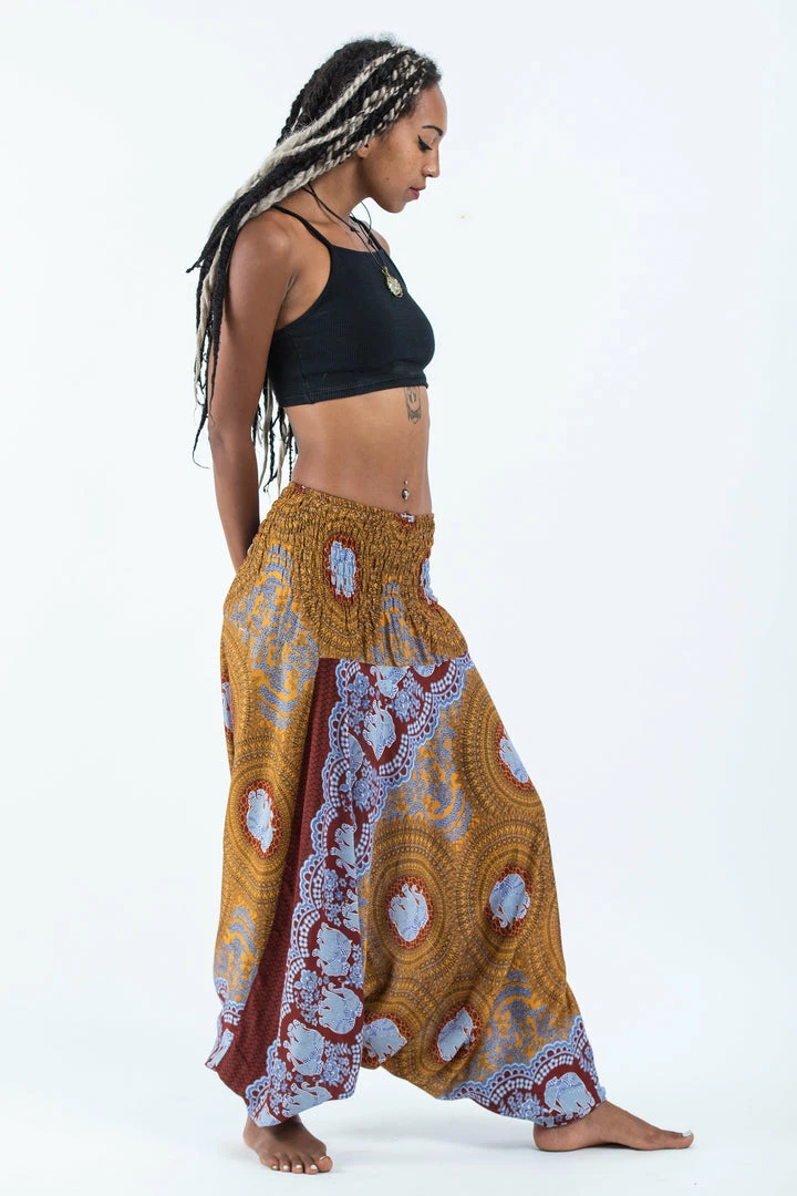 HaremPants.com Mandala Elephant Jumpsuit Elephant Pants In Bronze 5 HaremPants.com Mandala Elephant Jumpsuit Elephant Pants In Bronze
