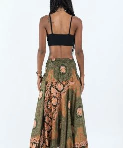 HaremPants.com Women's Mandala Elephant Jumpsuit Elephant Pants In Olive