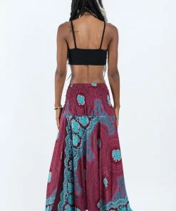 HaremPants.com Mandala Elephant Jumpsuit Elephant Pants In Red