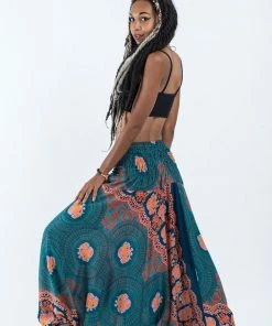 HaremPants.com Mandala Elephant Jumpsuit Elephant Pants In Turquoise Women's