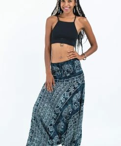 HaremPants.com Marble Elephant Jumpsuit Elephant Pants In Black