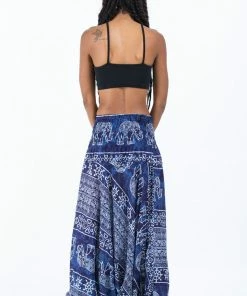 HaremPants.com Marble Elephant Jumpsuit Elephant Pants In Blue