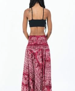 HaremPants.com Women's Marble Elephant Jumpsuit Elephant Pants In Red 11 HaremPants.com Women's Marble Elephant Jumpsuit Elephant Pants In Red
