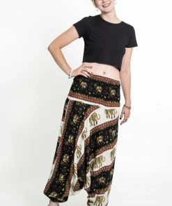 HaremPants.com Women's Elephant Bliss Jumpsuit Elephant Pants In Black