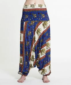 HaremPants.com Elephant Bliss Jumpsuit Elephant Pants In Blue