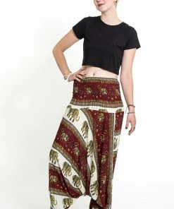 HaremPants.com Women's Elephant Bliss Jumpsuit Elephant Pants In Red