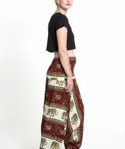 HaremPants.com Women's Elephant Bliss Jumpsuit Elephant Pants In Red