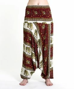 HaremPants.com Women's Elephant Bliss Jumpsuit Elephant Pants In Red