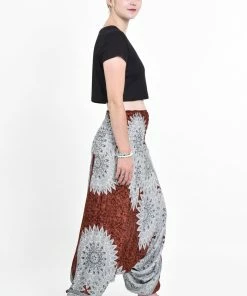 HaremPants.com Women's Marble Mandalas Jumpsuit Harem Pants In Brown