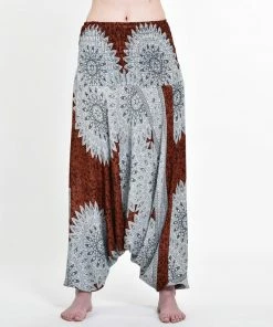 HaremPants.com Women's Marble Mandalas Jumpsuit Harem Pants In Brown