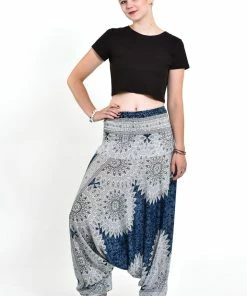 HaremPants.com Women's Marble Mandalas Jumpsuit Harem Pants In Indigo