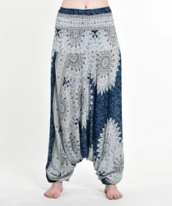 HaremPants.com Women's Marble Mandalas Jumpsuit Harem Pants In Indigo