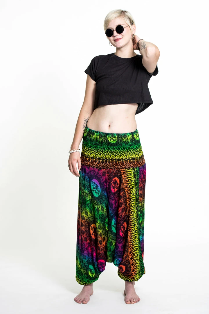 HaremPants.com Women's Rainbow Elephant Jumpsuit Elephant Pants In Green 3 HaremPants.com Women's Rainbow Elephant Jumpsuit Elephant Pants In Green