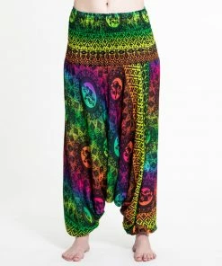 HaremPants.com Women's Rainbow Elephant Jumpsuit Elephant Pants In Green