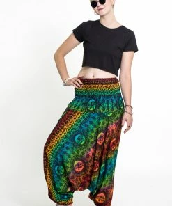 HaremPants.com Rainbow Elephant Jumpsuit Elephant Pants In Orange