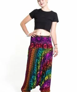 HaremPants.com Women's Rainbow Elephant Jumpsuit Elephant Pants In Purple