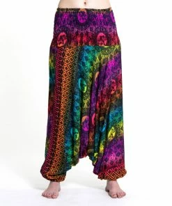 HaremPants.com Women's Rainbow Elephant Jumpsuit Elephant Pants In Purple