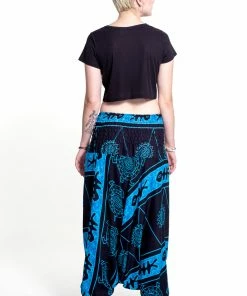 HaremPants.com Turtle Print Jumpsuit Harem Pants In Blue