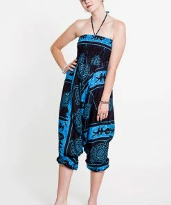 HaremPants.com Turtle Print Jumpsuit Harem Pants In Blue