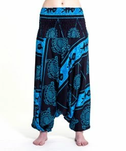 HaremPants.com Turtle Print Jumpsuit Harem Pants In Blue