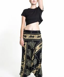 HaremPants.com Turtle Print Jumpsuit Harem Pants In Gold Women's