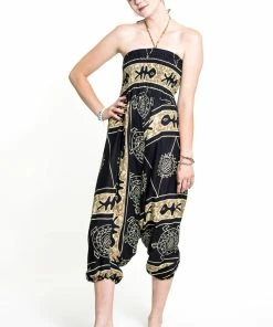 HaremPants.com Turtle Print Jumpsuit Harem Pants In Gold Women's 11 HaremPants.com Turtle Print Jumpsuit Harem Pants In Gold Women's