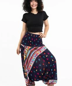 HaremPants.com Triangles Jumpsuit Harem Pants In Navy