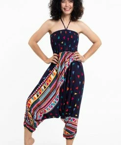 HaremPants.com Triangles Jumpsuit Harem Pants In Navy