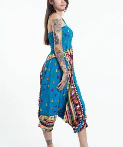 HaremPants.com Triangles Jumpsuit Harem Pants In Ocean Blue