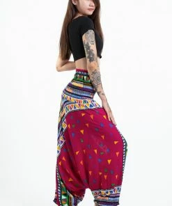HaremPants.com Drop Crotch Harem Pants Triangles Jumpsuit Harem Pants In Pink 9 HaremPants.com Drop Crotch Harem Pants Triangles Jumpsuit Harem Pants In Pink