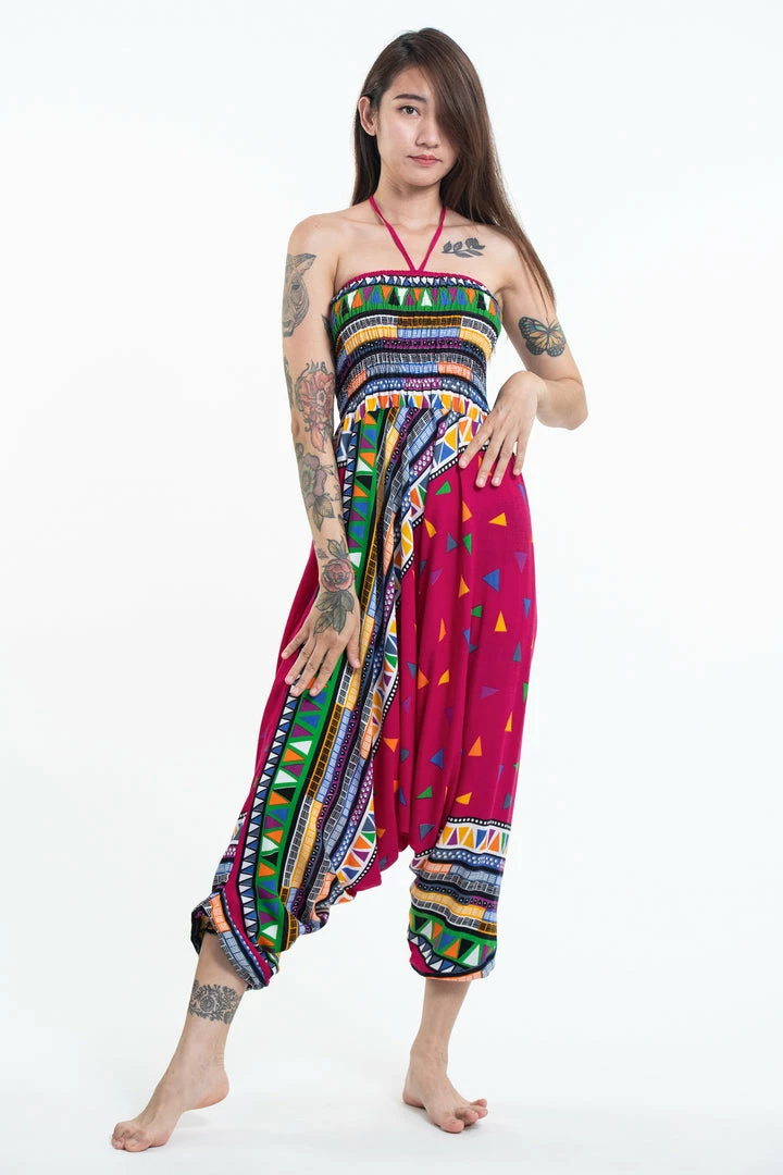 HaremPants.com Drop Crotch Harem Pants Triangles Jumpsuit Harem Pants In Pink 7 HaremPants.com Drop Crotch Harem Pants Triangles Jumpsuit Harem Pants In Pink