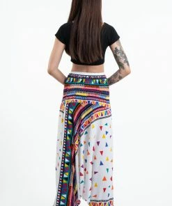 HaremPants.com Triangles Jumpsuit Harem Pants In White Women's