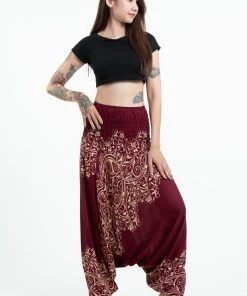 HaremPants.com Vines Jumpsuit Harem Pants In Red Women's