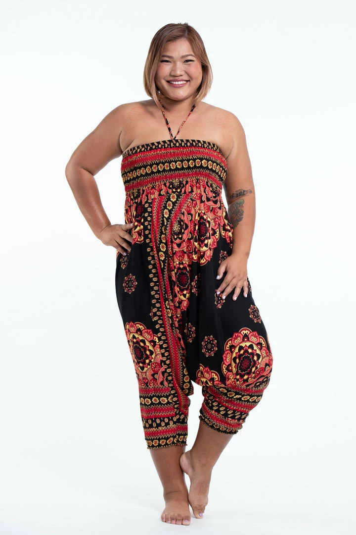 HaremPants.com Plus Size Lotus Mandalas Drop Crotch Women's Harem Pants In Black 7 HaremPants.com Plus Size Lotus Mandalas Drop Crotch Women's Harem Pants In Black