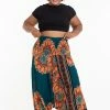 HaremPants.com Plus Size Peony Mandalas Drop Crotch Women's Harem Pants In Teal