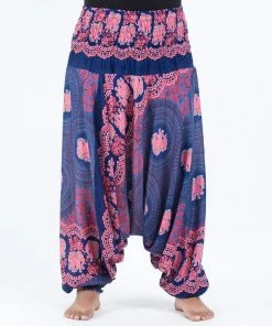 HaremPants.com Plus Size Mandala Elephant Drop Crotch Women's Elephant Pants In Blue 9 HaremPants.com Plus Size Mandala Elephant Drop Crotch Women's Elephant Pants In Blue
