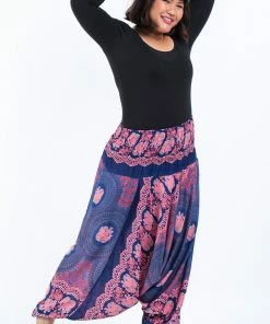 HaremPants.com Plus Size Mandala Elephant Drop Crotch Women's Elephant Pants In Blue 10 HaremPants.com Plus Size Mandala Elephant Drop Crotch Women's Elephant Pants In Blue
