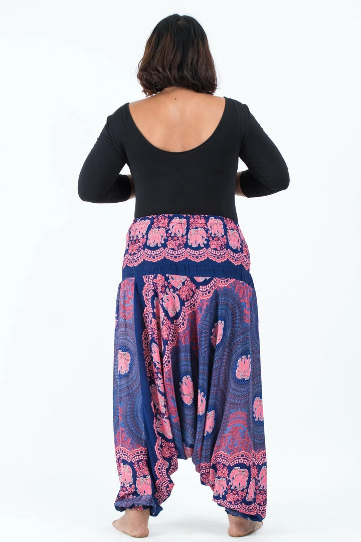 HaremPants.com Plus Size Mandala Elephant Drop Crotch Women's Elephant Pants In Blue 6 HaremPants.com Plus Size Mandala Elephant Drop Crotch Women's Elephant Pants In Blue